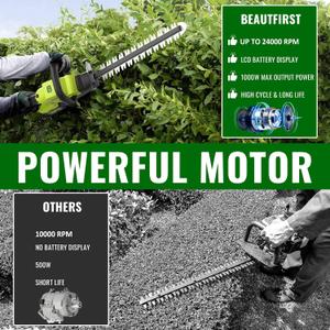 22-Inch Hedge Trimmer Cordless with 2x5.0Ah Battery & Charger