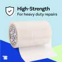 4" x 108' Roll of Greenhouse Repair Tape, Made in USA, Heavy Duty Clear Poly Patch Tape for Repairing Greenhouses and Plastic Sheeting, UV Resistant Polyethylene Film for Seaming & Splicing