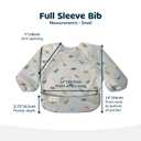 Tiny Twinkle Long Sleeve Bib for Babies & Toddlers | Waterproof Smock Bib for Eating | Machine Washable & Mess-Proof Feeding Essentials | Newborn Shower Gift (Dinosaur, 624M)