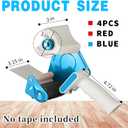 WILLBOND 4 Pack 3 Inch Wide Tape Gun Lightweight Packing Heavy Duty Tape Dispenser Gun for Moving Shipping Box Carton Seal Packing Shipping Dispenser, Red and Blue