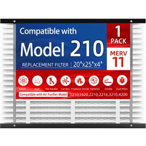 1 Pack, 210 Replacement Filter, Compatible with April Aire 210 Whole House Air Purifiers Models,1210,1620,2210,2216,3210,4200,MERV 11 HVAC Furnace Filter Replacement, 20x25x4inch Air Filter