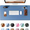 YSAGi Leather Desk Protector, Office Mat, Large Mouse Mat, Non-Slip PU Leather Blotter, Laptop Desk Pad, Waterproof Writing Pad for Office and Home (Sea Blue, 23.6" x 13.8")