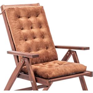 Rocking Chair Cushion Set - Plush Crystal Velvet, Non-Slip Tufted Seat & Back Pads with Ties, Fade-Resistant for Indoor Use (Light Coffee)