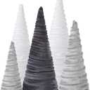 Hoolerry 5 Pack Velvet Christmas Tree Set Gray Xmas Velvet Tree Modern Winter Centerpiece Ornaments for Holiday Entryway Tabletop Farmhouse Wedding Christmas Decorations(Stylish Colors)