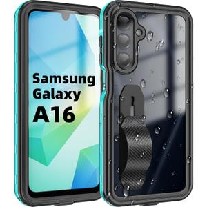 for Samsung Galaxy A16 5G Case,IP68 WaterproofBuilt-in Screen Protector-Rugged Full Body Dustproof Shockproof Drop Proof Protective with Cell Phone Ring Holder for Samsung A16 5G / 4G 6.7", Blue