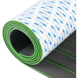 OCEANBROAD EVA Foam Boat Flooring with 3M Adhesive Backing Marine Self-Adhesive Decking 96''x45.6''/36''/28.8''/16.8'', 48''x16.8'' Faux Teak Sheet for Jon Boats Swim Platform Helm Pad RV Floor, 96''L x 45.6''W-30.4sqft