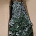 6FT Artificial Christmas Tree, Snow Flocked Hinged Xmas Tree with Flexible Branches