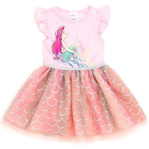 Disney Tulle Tutu Dress Infant to Big Kid Sizes (5T, Rainbow Mermaid)