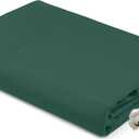 Royale Linens 100% Organic Cotton Queen Flat Sheet Only - Super Soft - Percale Top Sheets - Queen Flat Sheet Sold Separately - Breathable, Cool & Crisp Sheets Only (90" x 102", Hunter Green)