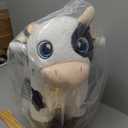 FUNLIO Cow Rocking Horse Ages 1-3, Adorable Baby Rocking Horse with Cuddly Head, Bright Sparkling Eyes & Jingling Bell, Stuffed Plush Ride-on Baby Rocker, Easy to Assemble, CPC & CE Certified
