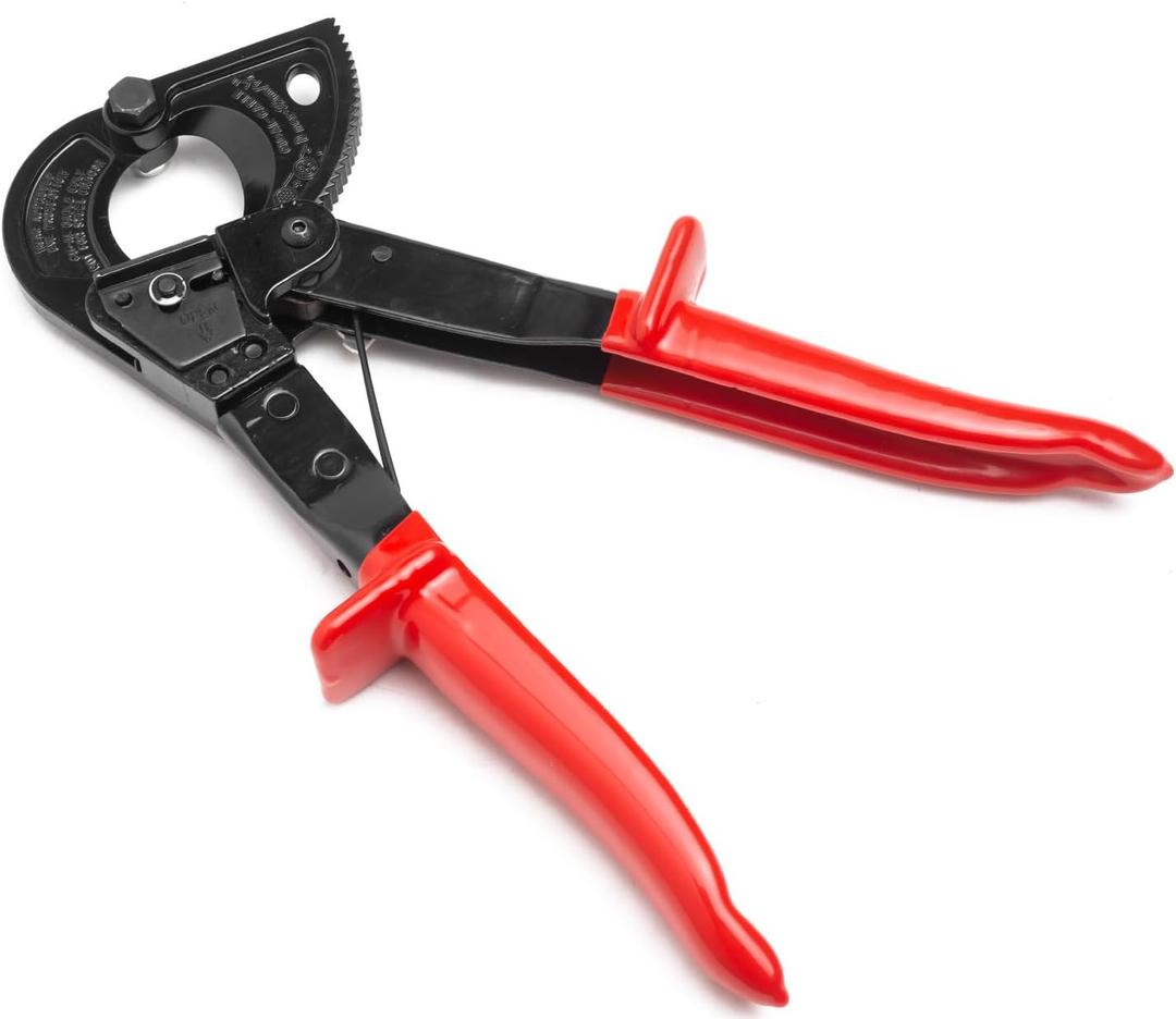 Ratcheting Cable Cutter Up to 240mm/28mm Heavy Duty Ratchet Cable Cutter, Cutting Aluminum Copper Cable Soft Wire, Electrical Wire Cutter with Quick Release Lever