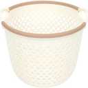 TOPPERFUN Laundry Basket Flexible Storage Small Round Hollow-out Basket Waterproof Plastic Perfect for Dirty Clothes Holder
