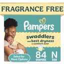 Pampers Swaddlers Fragrance Free Baby Diapers Size Newborn, 84 Count