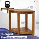 Upolana Teak Shower Stool, 18" Corner Shower Benches for Inside Shower Bathroom Wood Shower Seat with Storage Shelf Waterproof - S35796