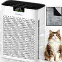Air Purifier for Home Bedroom Large Room 2200 Ft, MOOKA H13 HEPA Air Cleaner with Washable Pre-filter, Air Quality Monitor, Air Purifiers for Pets Hair Smoke Dust Pollen, Auto Mode, KJ190 White