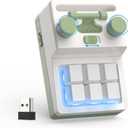 6 Key 2 Knob Macro Keyboard - Programmable Wired/Bluetooth /2.4G Receiver One Handed Gaming Keyboard With Software Macro Keys, Hot-Swap Switch RGB For Photoshop, Gaming (Green)