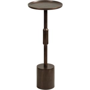 Kate and Laurel Truxton Modern Round Metal Drink Table, 9 x 9 x 22, Bronze, Transitional Cast Aluminum Pedestal Table for Use as Indoor Plant Stand or Living Room Decor