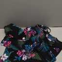 Aqua Green Womens Triple Ruffle Tier Swim Tankini Top with Adjustable Straps (X-Large, Palm Night)