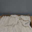 BEDELITE Blankets Queen Size for Bed, 300GSM Soft & Warm Fleece Blanket, Decorative and Giftable Striped Beige Blankets for Women, Men, 90"x90"