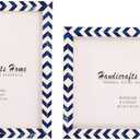 Handicrafts Home 8x10 Picture Frames Pack of 2 - Lisbon Collection Handcrafted Photo Frames, Perfect for Wall & Tabletop Display, Ideal Home Decor Gift (Azul)