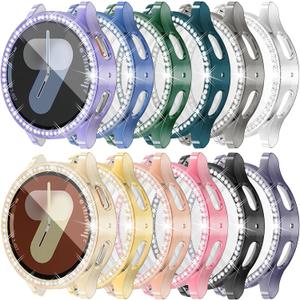 [12Pack] RICHONE Bling Case Compatible with Samsung Galaxy Watch 7 40mm 2024 Screen Protector, HD Full Protection Flexible TPU Watch Bumper Cover Anti Scratch Samsung Watch 7 Accessory (40MM)