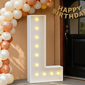 imprsv Light Up Letters, 4FT Marquee Letters for Birthday Wedding Engagement Party Decor, Large Marquee L for Party Decoration Arch Kit Decorations
