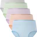 BAMBOO COOL Women's Underwear High Waisted Briefs Full Coverage Soft and Breathable Panties, 5-Pack (Medium)