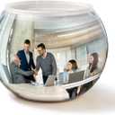 Cubicle Mirror to See Behind You - 6" Convex Safety Mirror for Cubicle Desk, Office, Rear View Monitoring, Personal Security, Computer PC Monitors or Anywhere, Silver