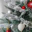 Frosted Artificial Pine Needles Branches 10.6 Inches Christmas Fake Snowy Pine Picks Twigs Winter Sprays Greenery Stems for Christmas Tree DIY Garlands Wreaths Crafts Home Holiday Decorations