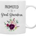 QASHWEY Grandma Coffee Mugs, Grandma Gifts, Grandma Pregnancy Announcement, Grandma Mug Tea Cup Gifts for Grandma Grandmother, Promoted to Great Grandma Coffee Cups Ceramic 11oz