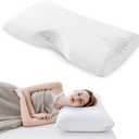 MLILY EGOHOME Cervical Neck Pillow, Aloe Vera Infused Memory Foam, Side Sleeper Pillow for Neck Pain, Skin Friendly, Medium Firm, 30x16 Inches, Queen