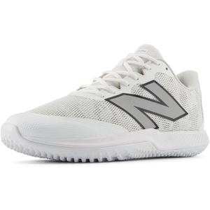 New Balance Unisex-Adult FuelCell 4040 V7 Turf Trainer Baseball Shoe (6.5 Wide Women/5 Men, Optic White/Rain Cloud)