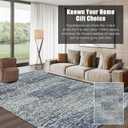 RUGSURE Washable Area Rug - 1/6 Thick - Stain & Water Resistant Non-Slip - Resistant Rug for Living Room, Bedroom, Nursery, Pet & Child Friendly, Vintage Charm Area Rugs (Grey+LightTeal, 3' x 5 ')