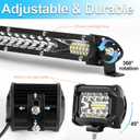 LIGBT 2Pcs 21 inch 204W LED Light Bar Kit with 4 Pods for Truck