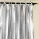 THE ART BOX Gauze Striped Curtains,Boho Linen Tie Top Hanging Curtains Light Filtering Door Window Treatment 2 Panel Curtain Drapes for Living Room Bedroom Grey on White (84''x42'' Each Panel)
