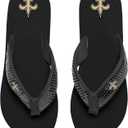 FOCO Womens NFL Team Logo Sequin Strap Sandals Flip Flops (11-12)