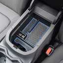 TACORBO Center Console Organizer Compatible with Toyota RAV4 2019 2021 2020 2022 2023 2024 2025 and 2021-2024 2025 RAV4 Prime Accessories, Armrest Secondary Storage Box Insert Tray, Blue Trim