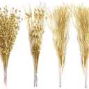 Artificial Glitter Berry Stems, 24pcs 3 Styles, Glitter Picks, Decorative Bead Sticks for Christmas Tree Vase DIY Wreath Crafts Gift Dcor(Golden)