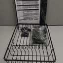 SNTD Dish Drying Rack - Space-Saving Dish Rack for Kitchen Counter, Stainless Steel Dish Drainer with Utensil Holder and Drainboard, 11" W x 15" L (Black)