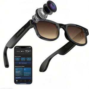 CJkao Smart Glasses with Camera for Men, Video Recording, Voice Recording, Voice Assistant Control, Bluetooth Music, AI Glasses for Teenager