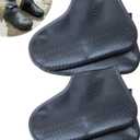Waterproof Shoe Covers 2 Pairs,Rain Shoe Covers Reusable Silicone Non Slip Shoe Covers for Outdoor,Rain Shoe Covers for Women and Men (Black, Small) (S (Kids 3-5 year))