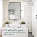 Hamilton Hills 24x36 inch Brushed Black Metal Framed Mirror - Pivot Mirrors for Bathrooms - Rounded Corner Rectangular Frame with Tilt Mirror Brackets - Adjustable and Tilting Farmhouse Wall Vanity