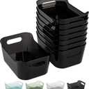 Tiawudi 8 Pack Plastic Storage Bins, Clear Pantry Organizers and Storage Containers, Multi-Use Organizer Bins for Kitchen, Bathroom, Office, Shelf, Fridge, Home Edit and Cabinet Organizers