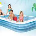 INTEX 58484EP Swim Center Inflatable Family Pool: 277 Gallon Capacity 120" x 72" x 22" Blue
