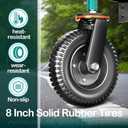 8 Inch Heavy Duty Gate Wheel, 750 lb Capacity, Fits Metal Tube Gates and Wooden Gates, 360 Swivel Spring-Loaded Caster. Gate Wheel for Smooth Operation. Equipped with Installation Tools