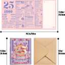 4 x qiqee 2025 25th Birthday Greeting Card, 25 Years Old Birthday Gift Card,Memory Back In 2000Envelope