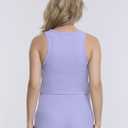 Motherhood Maternity Womens Ribbed Crop Racerback Pregnancy Workout Tank Top (Large, Sweet Lavender)