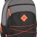 Summit Ridge Backpacks with Bungee Cord Front | 17 Multi Pocket Backpack for Adults, College, Travel, Grey/Black 