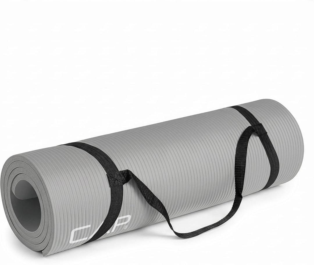 CAP Barbell 1/2-Inch High Density Exercise Yoga Mat with Strap 