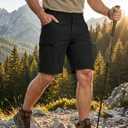 MAGCOMSEN Men's Hiking Cargo Shorts 10" Lightweight Outdoor Work Shorts for Men Travel Casual with 5 Pockets (Black)